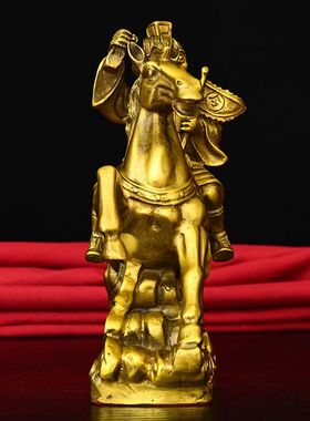 黄铜马上封侯摆件马上猴工艺品