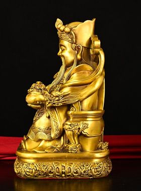 黄铜如意财神爷摆开业送礼中式