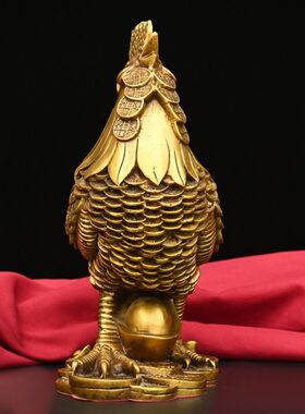 全铜元宝鸡家居客厅风水开业礼品