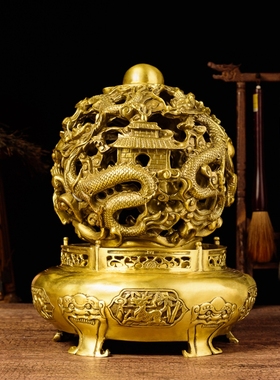 双龙戏珠中式客厅桌面工艺品