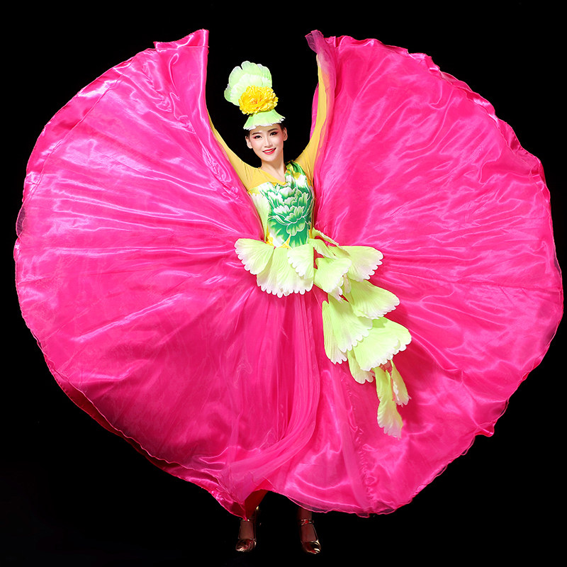 新款开场舞大摆裙舞蹈服装演出服 媚丽舞后民族服装/舞台装