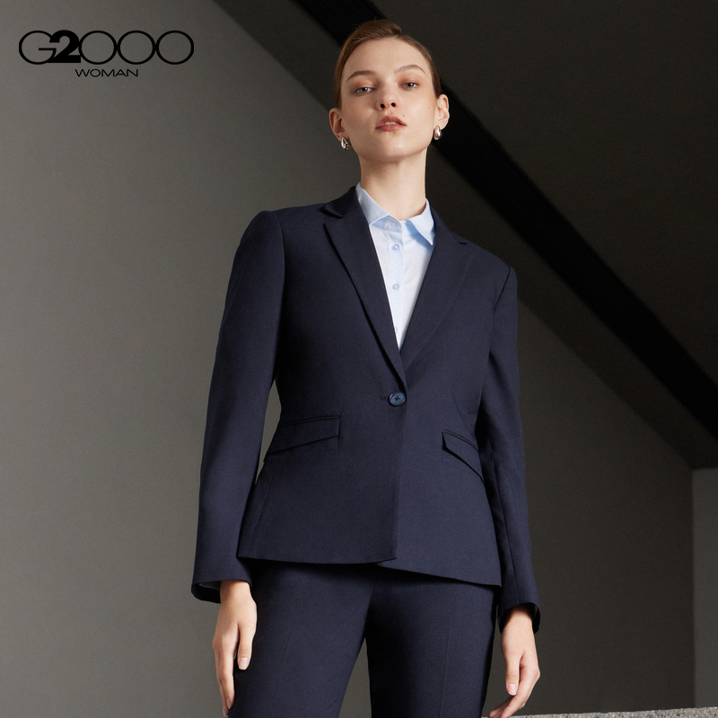G2000女装商务通勤经典平驳领春夏商场同款平整易打理正装西装 - 图0