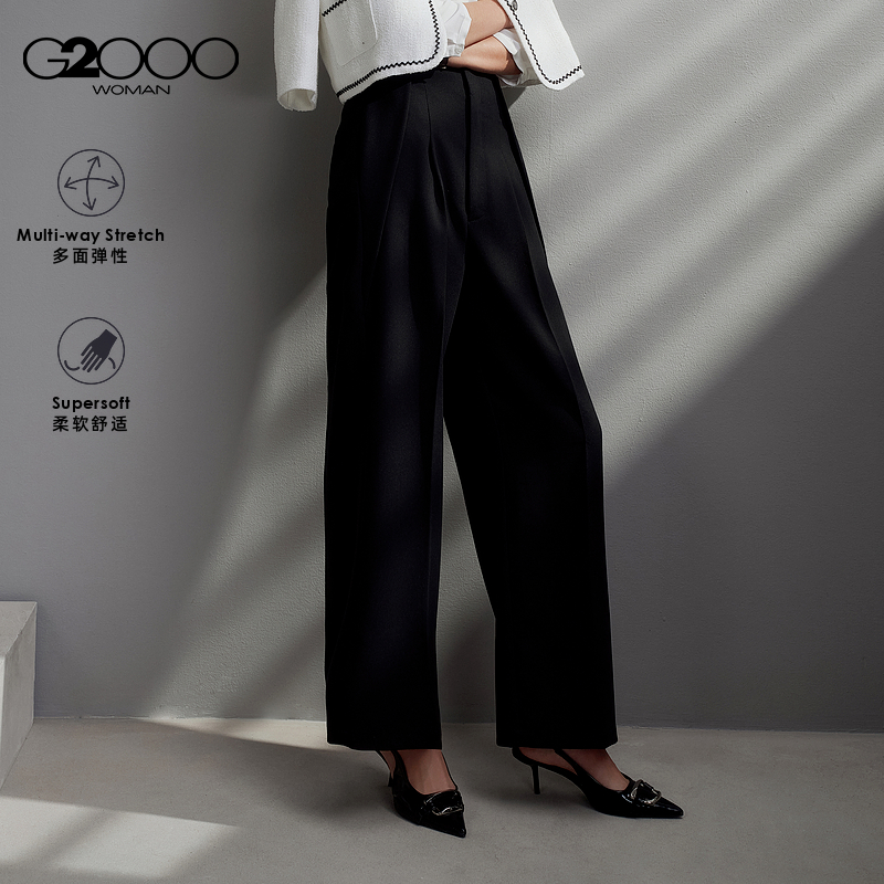 【多面弹性/阔腿裤/商场同款】G2000女装2025春夏百搭长裤休闲裤. - 图0