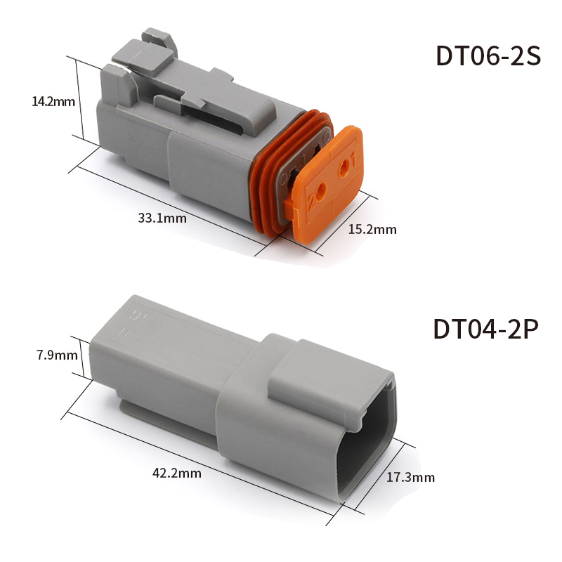 DEUTSCH DT06-2S德驰型连接器DT04-2P汽车线束接插件防水公母插头 - 图0