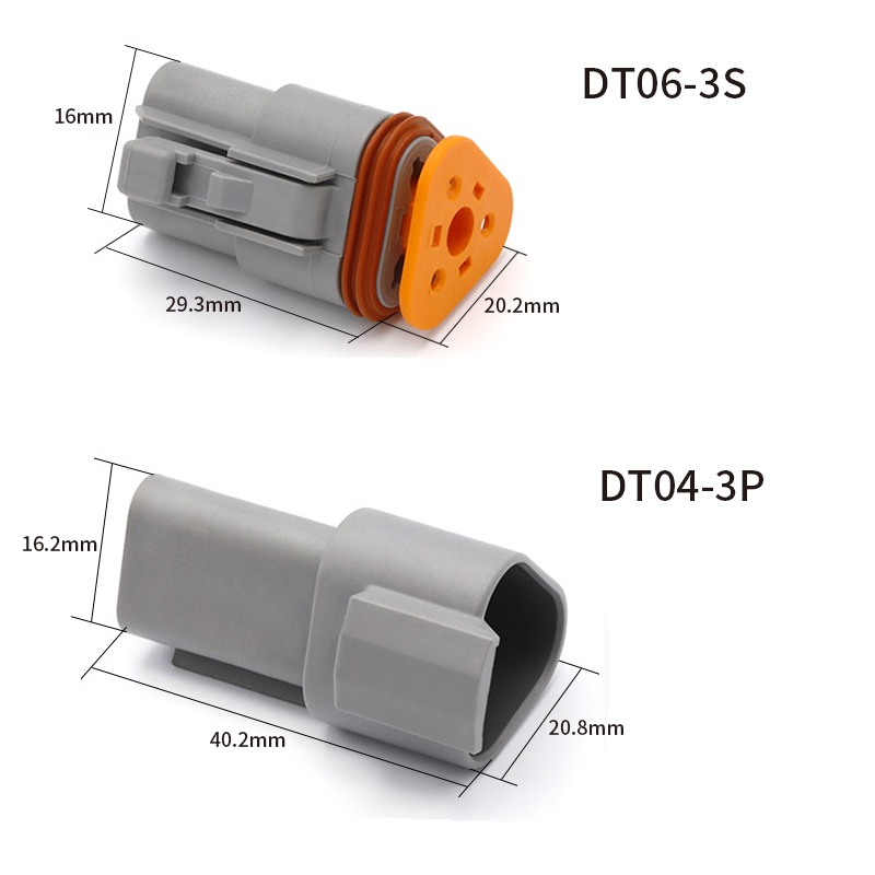 DEUTSCH DT06-2S德驰型连接器DT04-2P汽车线束接插件防水公母插头 - 图1