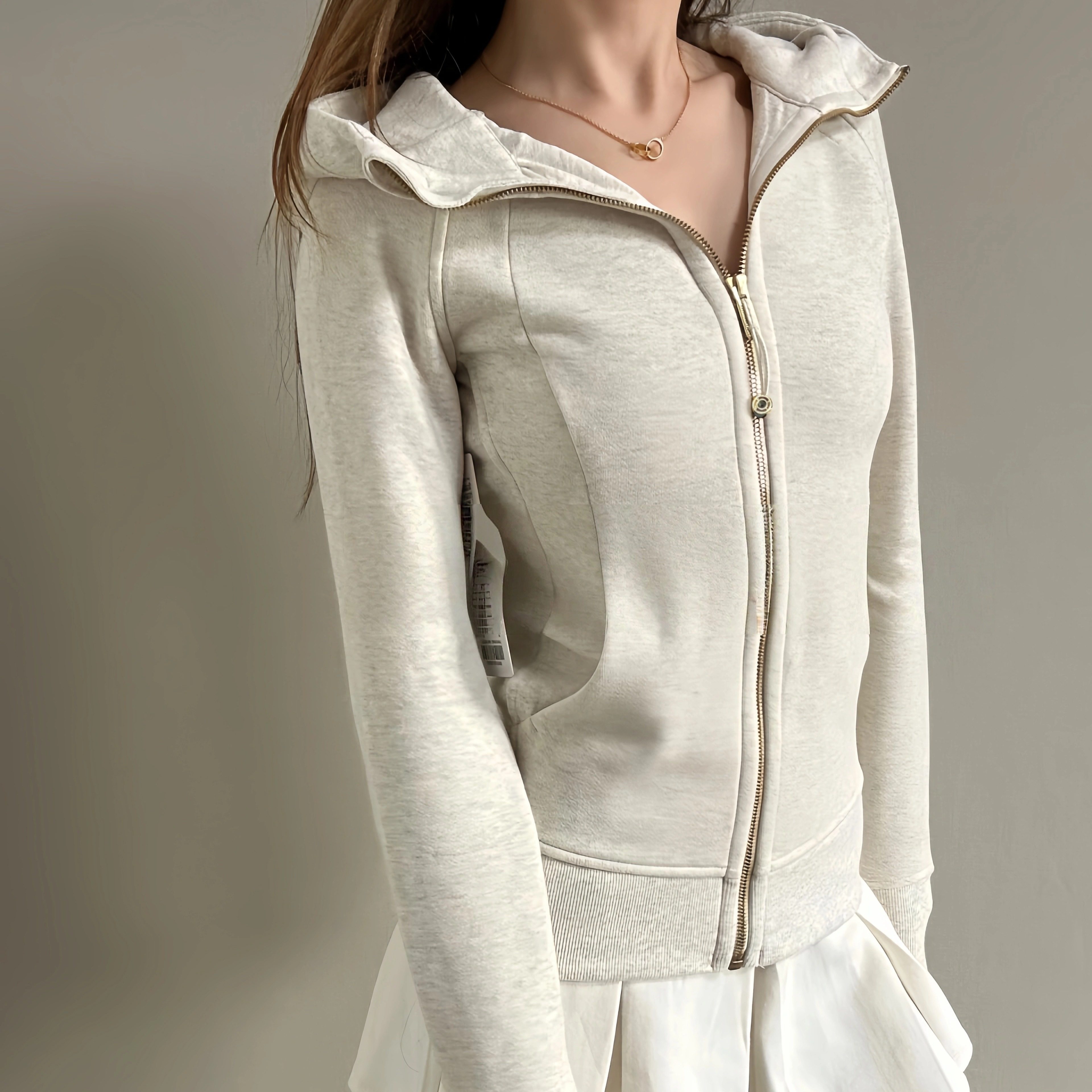 Lu同款卫衣拉链连帽Scuba加绒女秋冬修身显瘦运动瑜伽休闲外套,淘宝优惠券,粉丝福利购,淘宝优惠卷