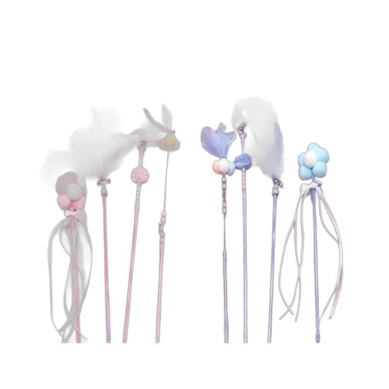 网红猫咪仙女逗猫棒两件套长杆羽毛钢丝玩具耐咬带铃铛自嗨,淘宝优惠券,粉丝福利购,淘宝优惠卷