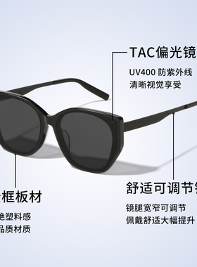 曼丝MS猫眼偏光墨镜女适合方圆脸2025新款防紫外线显瘦高级太阳镜