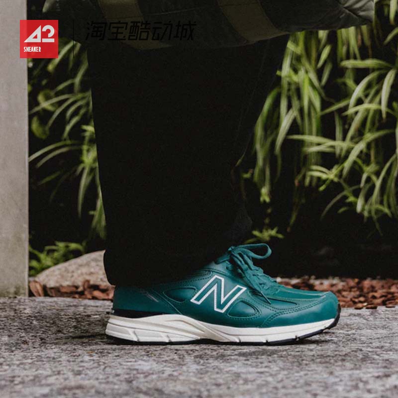 现货42运动家 NEW BALANCE 美产NB990v4 灰蓝低帮复古跑鞋U990TC4 - 图1