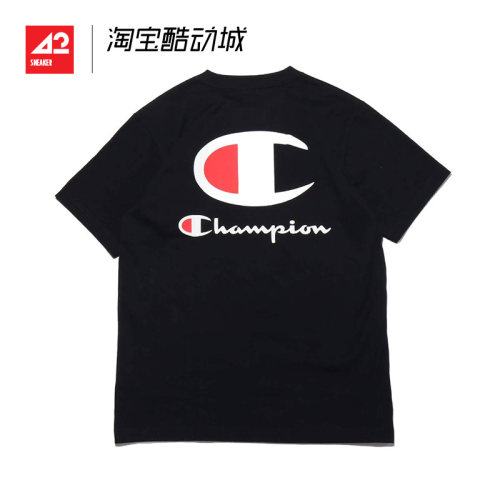 现货42运动家 Champion x atmos日版 logo刺绣圆领短袖T恤 C8-R3-图2