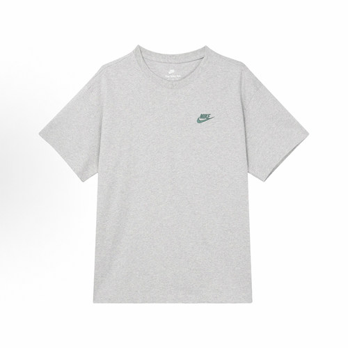 42运动家 Nike 纯色圆领纯棉短袖T恤 男女同款 灰色 FN3698-050 - 图3