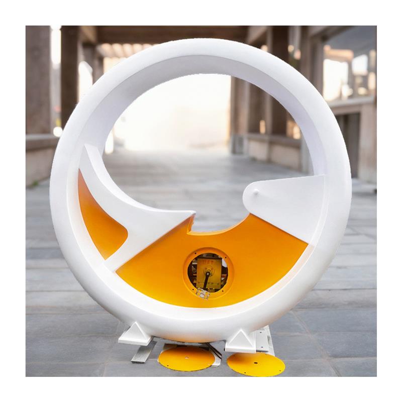 Manufacturer customized amusement equipment park plaza large dynamic bicycle interactive art stainless steel sculpture ornaments