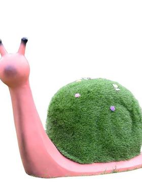 户外绿植草皮蜗牛玻璃钢雕塑幼儿园仿真动物摆件园林景观花园装饰
