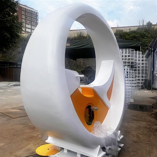 Manufacturer customized amusement equipment park plaza large dynamic bicycle interactive art stainless steel sculpture ornaments