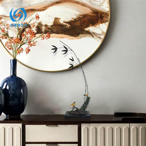 现代新中式禅意石头竹子摆酒店大堂设样板房间创意玄关装饰品摆件,淘宝优惠券,粉丝福利购,淘宝优惠卷