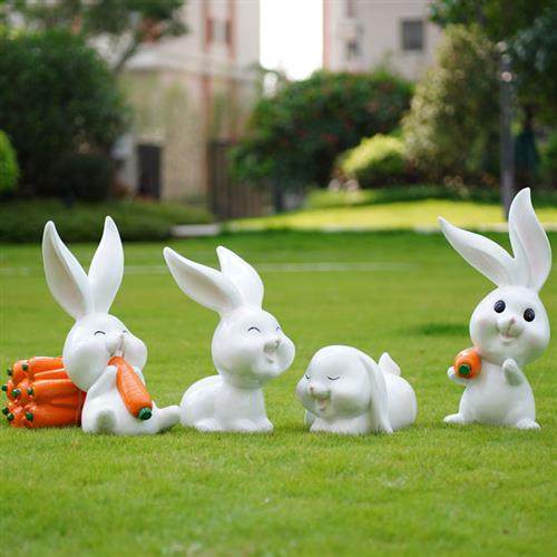 玻璃钢卡通兔子雕塑户外树脂动物摆件草坪小区幼儿园房地产装饰,淘宝优惠券,粉丝福利购,淘宝优惠卷