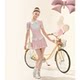 GirlyFancyClub Genki Girls College Pink Sleeve Short Sleeve Knitted Fake two-piece top pleated skirt suit