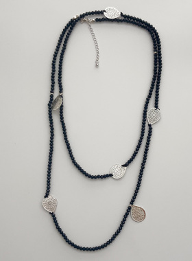 合金亚克力珠链女镂空项链耳钉