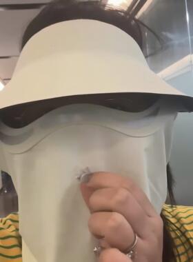 护颈磁吸防晒帽夏季薄款透气遮阳面罩户外运动通勤防蹭底妆遮阳帽