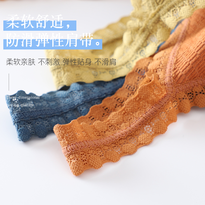 棉花几何旗舰店抹胸内衣女美背吊带网红爆款蕾丝小胸聚拢学生少女无钢圈裸胸背心2
