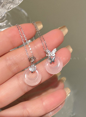 网红新中式复古福牌平安扣项链女轻奢高级感蝴蝶锁骨链颈链饰品