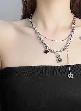 珍珠项链锁骨链嘻哈轻奢吊坠