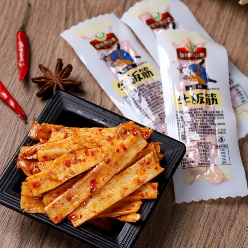 霍林西山香内蒙古特产牛板筋香辣麻辣超辣牛板筋独立装办公室零食