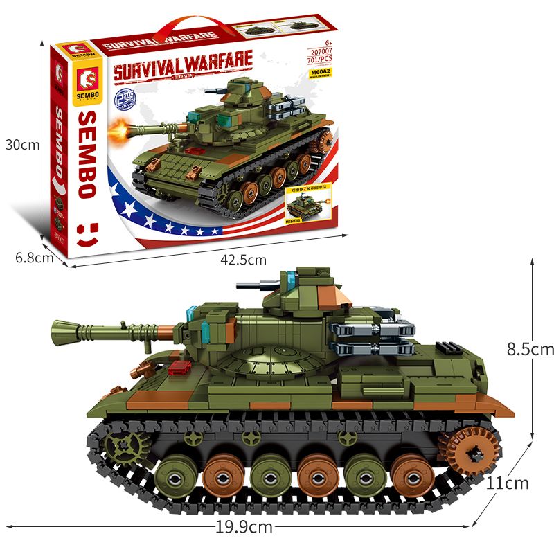 森宝积木207007生存战争系列 M60AZ星际战舰坦克模型男孩拼装玩具-图2