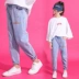 Quần lọt khe cho bé gái diện quần dài đại dương 2019 xuân hè mới phiên bản Hàn Quốc cho bé chân dài quần củ cải - Quần jean