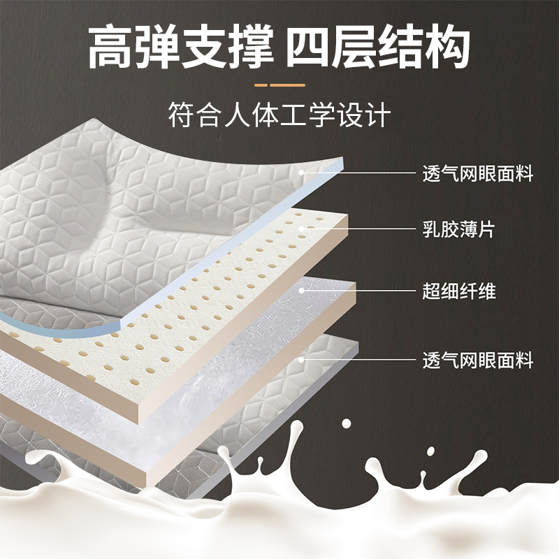 洁丽雅反弓乳胶牵引枕头护颈椎助睡眠专用枕芯一对装家用护颈枕-图3