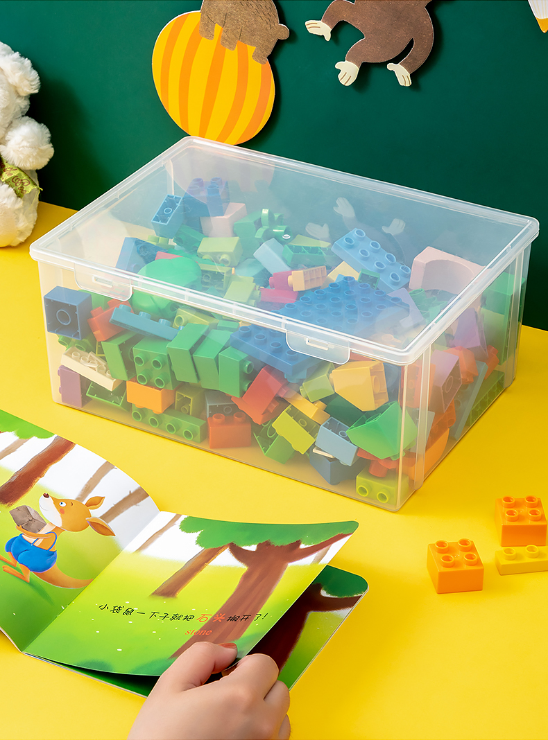 乐高收纳盒大颗粒积木收纳箱儿童玩具零件分类整理储物箱透明有盖 - 图2