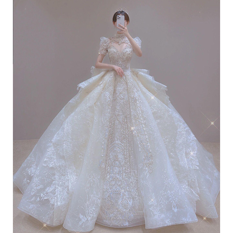 2022新款新娘主复古宫廷风高级婚纱 露唯莎婚纱