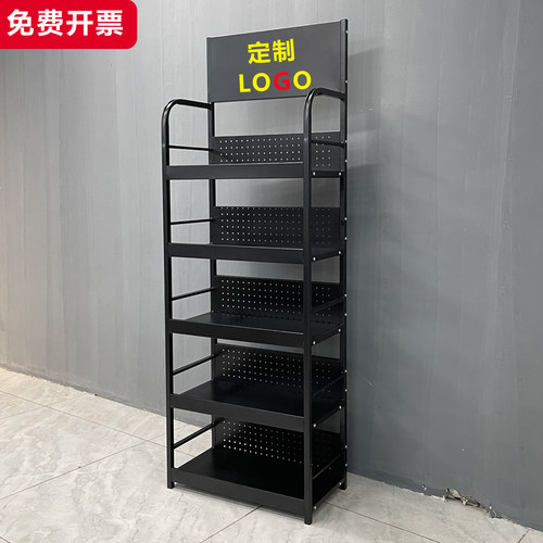 超市小型货架饮料快递外卖多层置物架机油润滑油电池展示架铁架子 - 图1