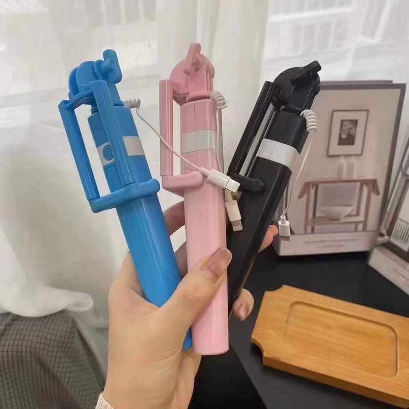 新款 通用安卓加长自拍杆手机折叠自拍杆带线控一体式3代迷你款