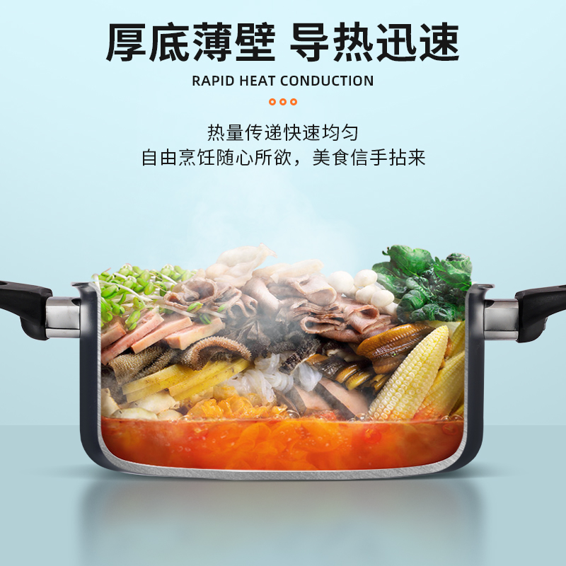 爱仕达麦饭石色套装锅不粘锅家用锅具组合煤气灶明火专用三件套-图2