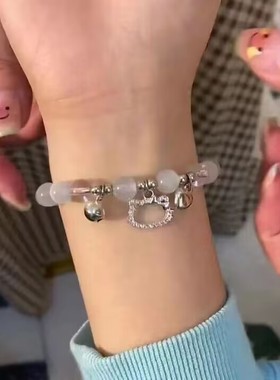 抖音同款kt猫爱心铃铛diy手链女手工串珠闺蜜手环送女友学生