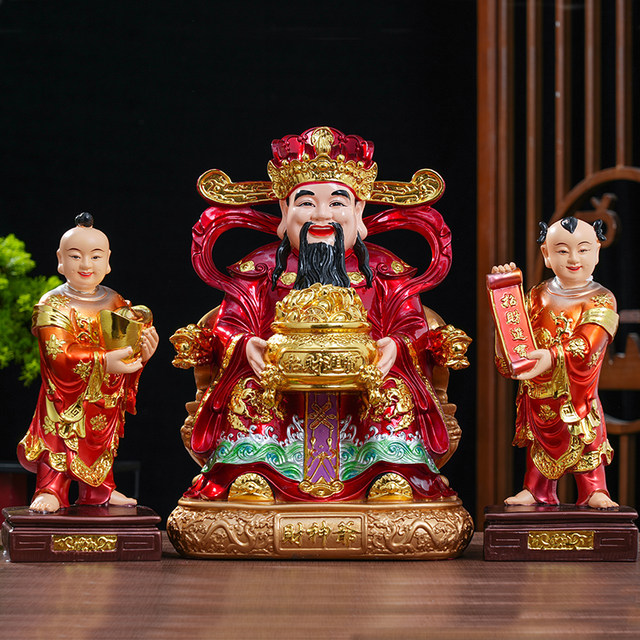 New God of Wealth from all directions, resin Buddha statue, Yuanbao God of Wealth, shop opening office fortune-enhancing ornaments