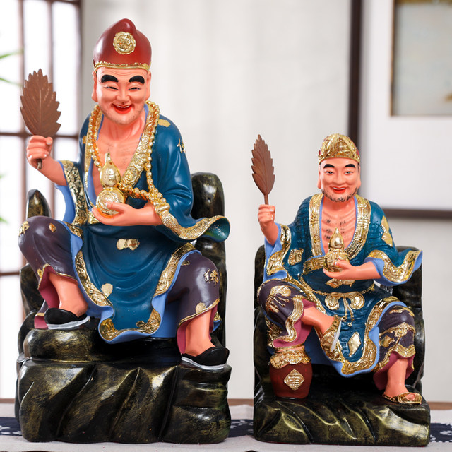 Miaoshan resin Jigong Buddha statue painted Arhat