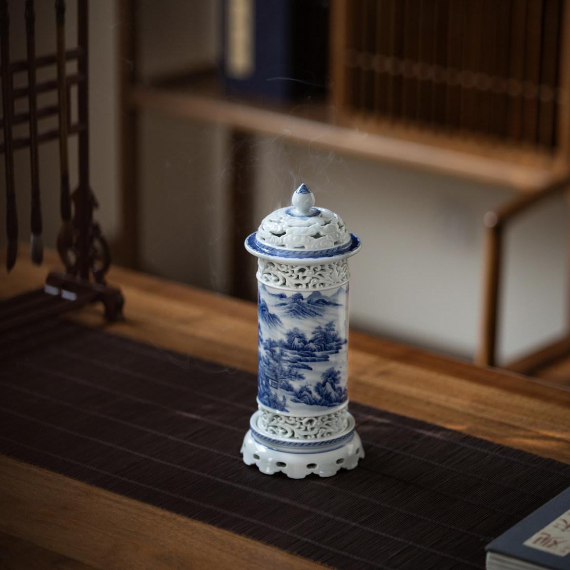 永庆香堂【万里江山】景德镇手绘青花山水香炉香道香器高端礼物,淘宝优惠券,粉丝福利购,淘宝优惠卷