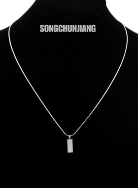 同款钛钢项链银砖百搭简约锁骨链