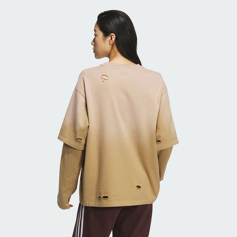 Adidas阿迪达斯三叶草女装2025冬季新款2IN1 TEE LS长袖T恤KS8496,淘宝优惠券,粉丝福利购,淘宝优惠卷