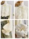 Sweet long-sleeved lace stand-up collar ruffled shirt plus velvet