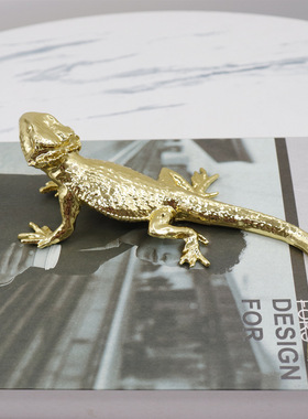 欧式创意蜥蜴摆件样板房客厅办公室书房装饰品