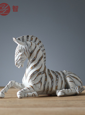创意树脂工艺动物造型摆件办公室客厅简约摆件家用软装