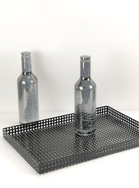 气泡酒瓶烟灰色水晶几何体气泡酒瓶设现代简约轻奢样板房软装饰品