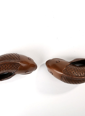 紫铜鲤鱼摆件年年有余中国年鱼富贵有余金龙办公室玄关装饰品