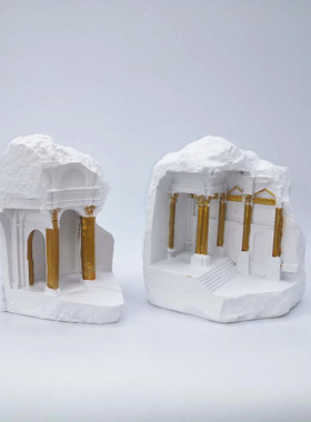 现代建筑摆件装饰摆件样板间软装饰品桌面书档书房工艺品建筑系列