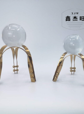 水晶球摆件欧式客厅软装书柜办公室美式玻璃球北欧简约家居装饰品