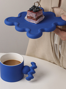 可爱孟菲斯马克杯咖啡杯高颜值礼盒套装送情侣礼物陶瓷马克杯