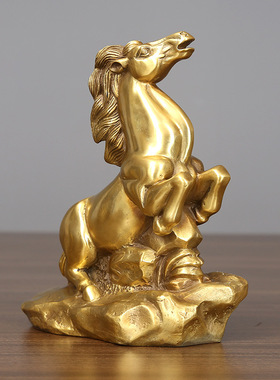 黄铜马摆件工艺品生肖马客厅办公室家居装饰品